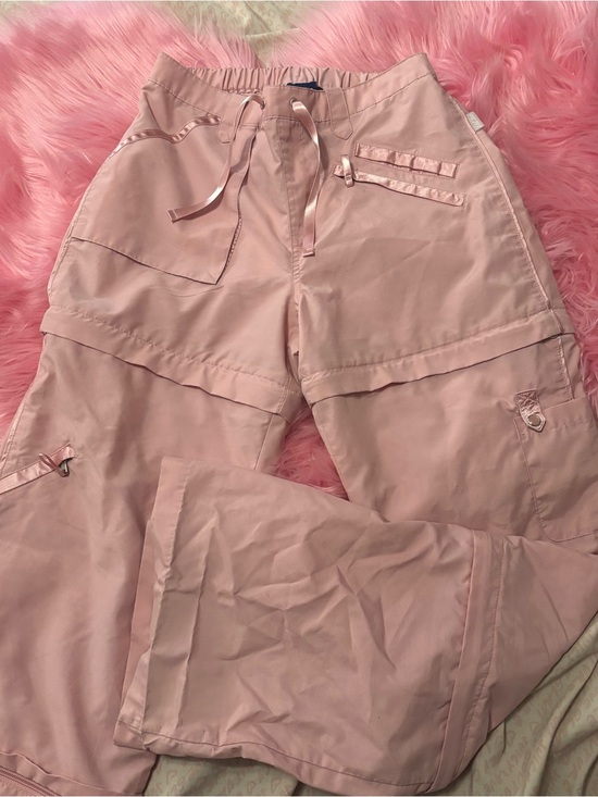 Limited Too Pants - Vintage Y2K Limited Too Pink Convertible Cargo Track Pants McBling Coquette